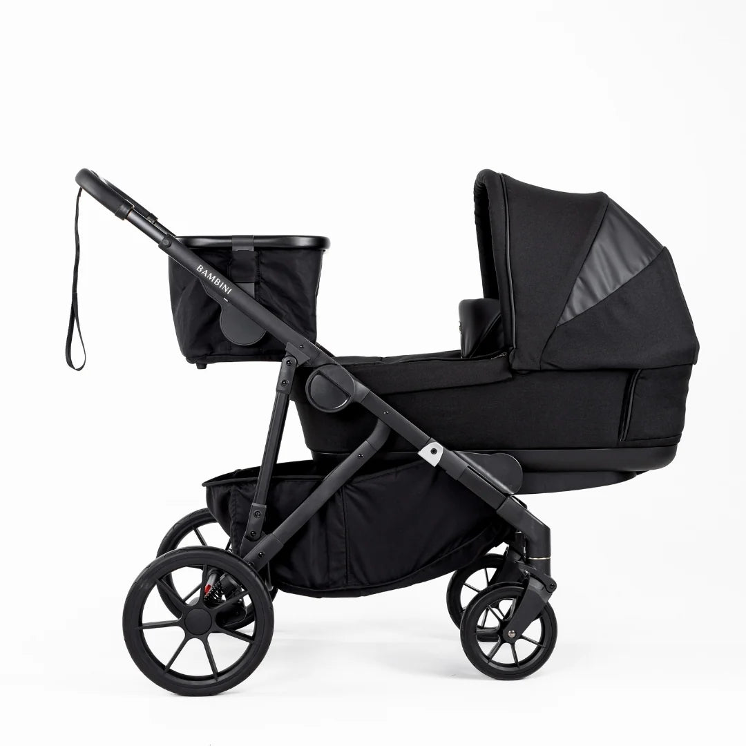 Bambini LISBON Single-to-Double Pram - NOAH Black/Black - Future-Proof Bundle