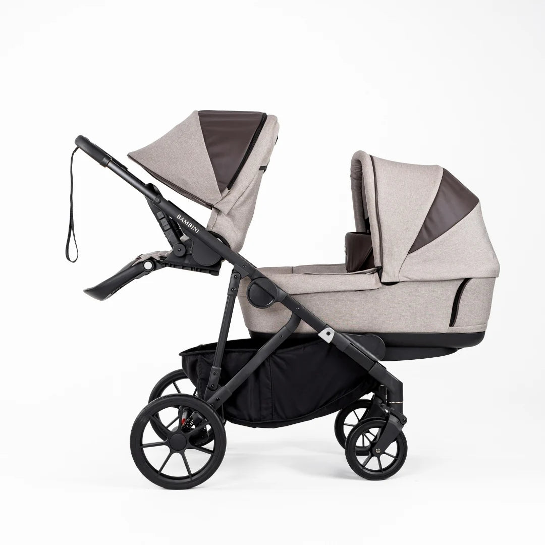 Bambini LISBON Single-to-Double Pram - SOFIA Mocha - Future-Proof Bundle