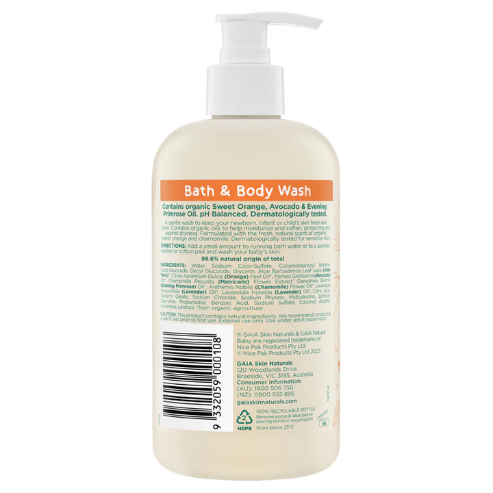 Gaia Natural Baby Bath & Body Wash 500ml