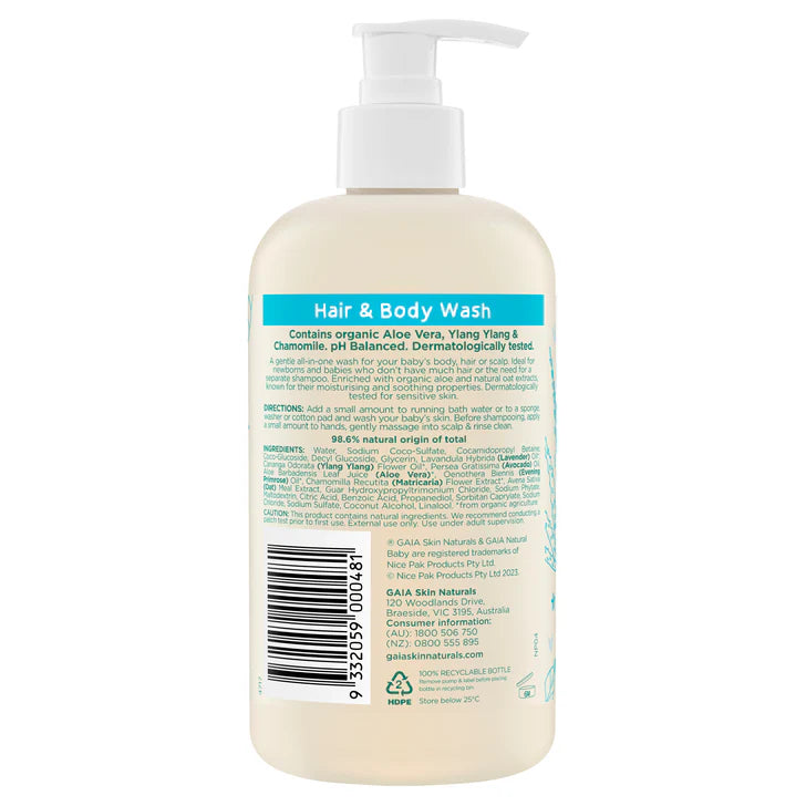 Gaia Natural Baby Hair & Body Wash 500ml