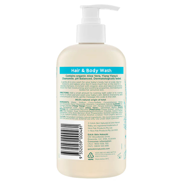Gaia Natural Baby Hair & Body Wash 500ml