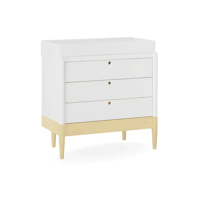 Gaia Baby Eos Dresser - White | Primrose Yellow