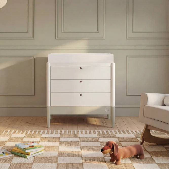 Gaia Baby Eos Dresser - White | Desert Sage