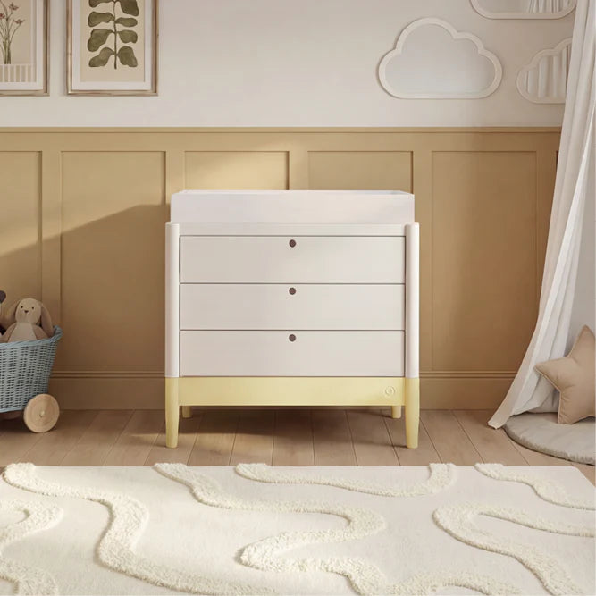 Gaia Baby Eos Dresser - White | Primrose Yellow