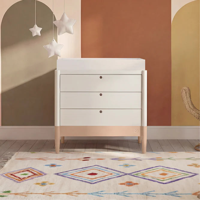 Gaia Baby Eos Dresser - White | Powder Blush