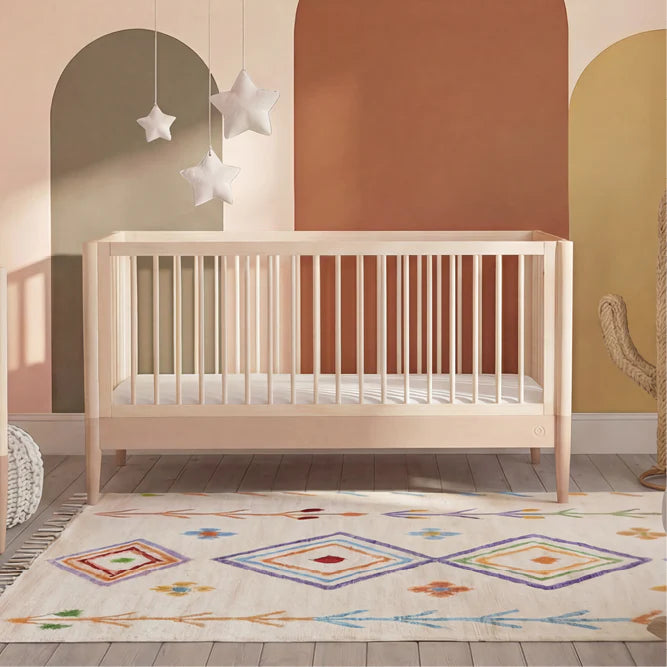 Gaia Baby Eos Cot Bed - Natural Ash | Powder Blush