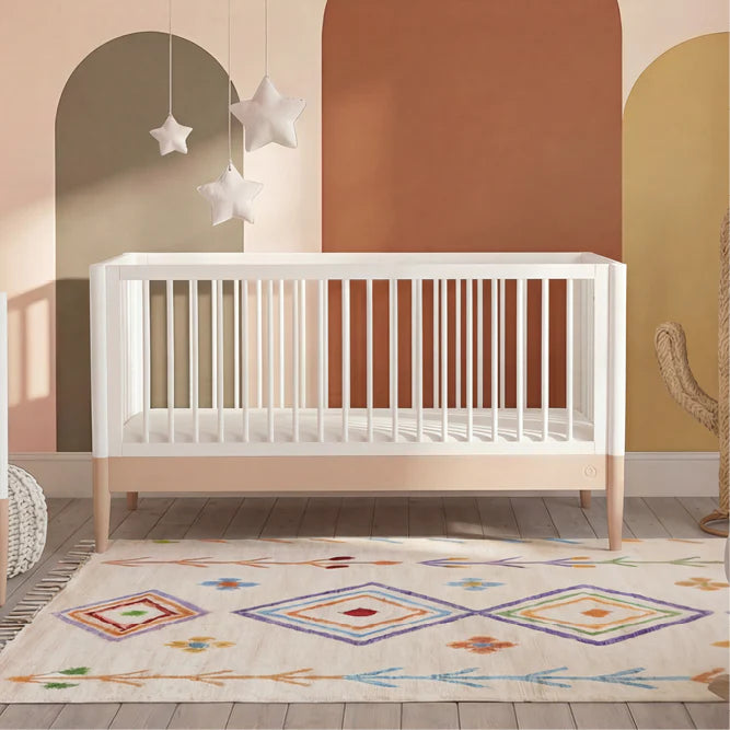 Gaia Baby Eos Cot Bed - White | Powder Blush