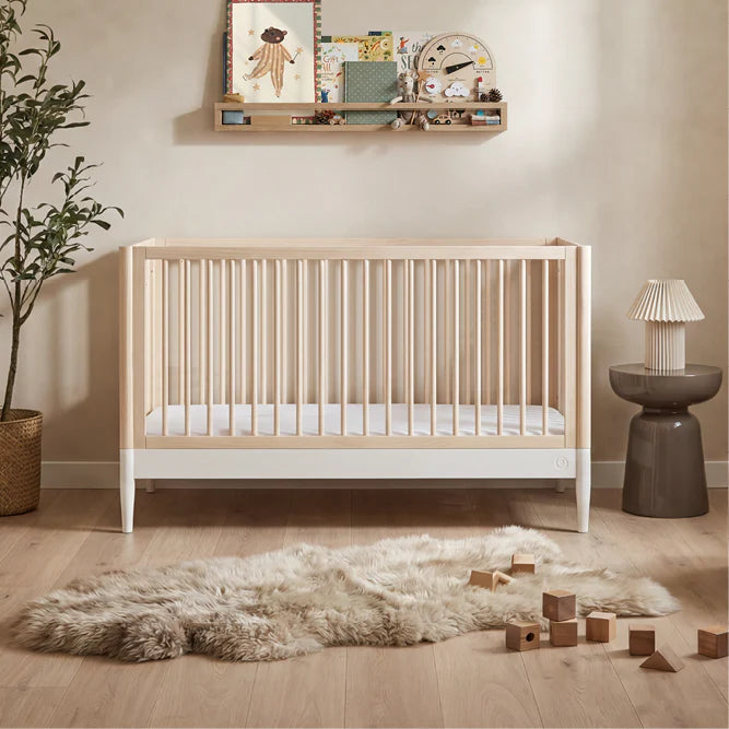 Gaia Baby Eos Cot Bed - Natural Ash | White