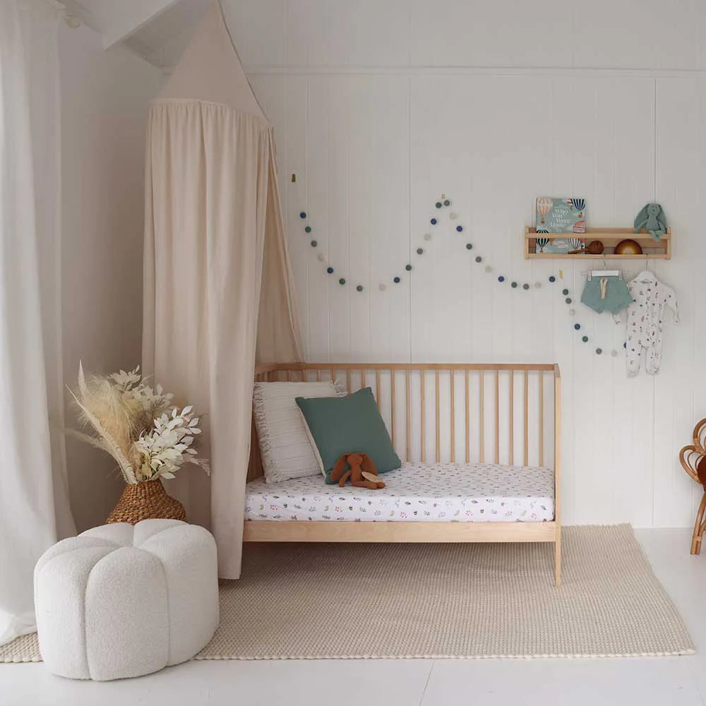 Organic Fitted Cot Sheet - Garden Friends