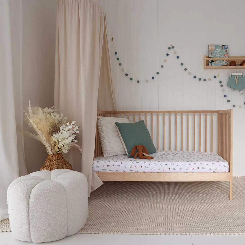 Organic Fitted Cot Sheet - Garden Friends