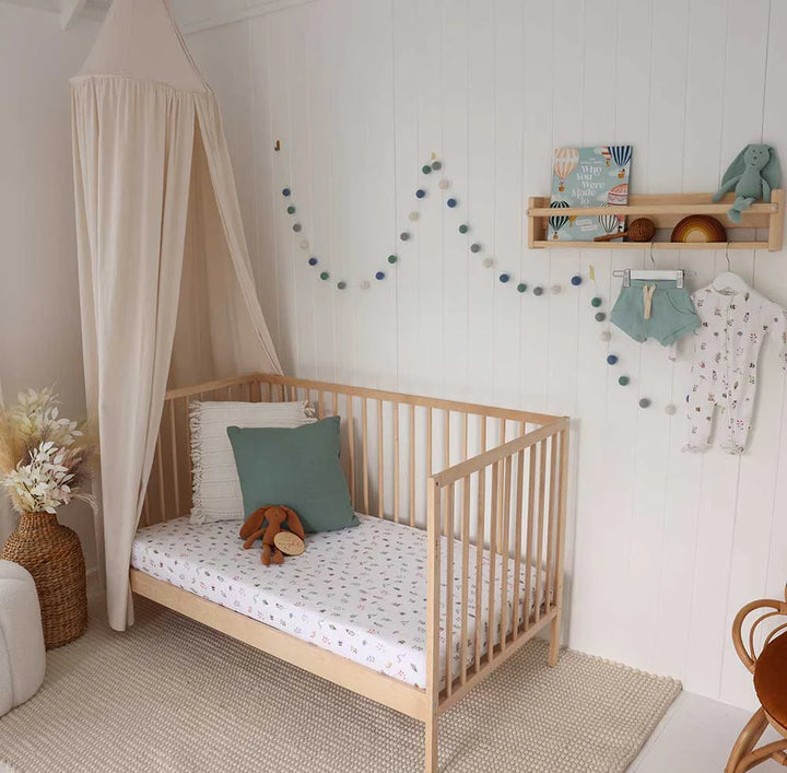 Organic Fitted Cot Sheet - Garden Friends