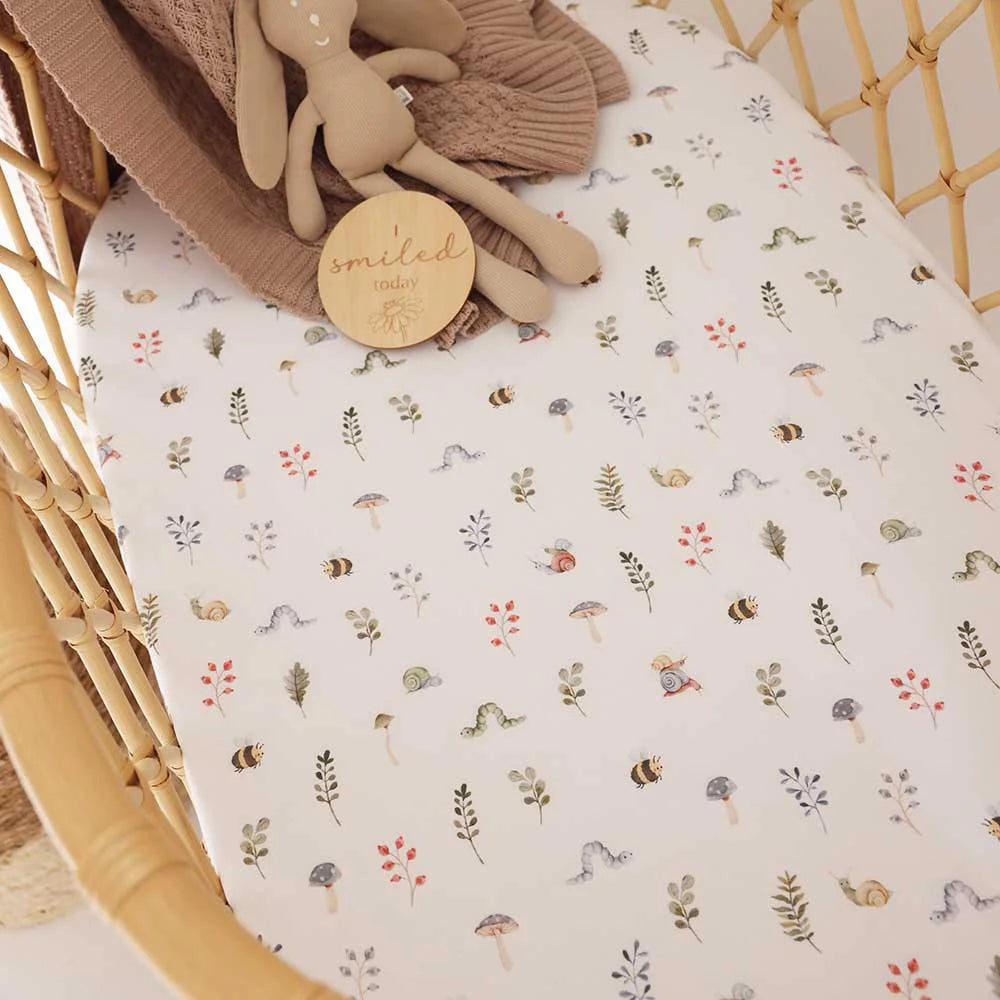 Bassinet Sheet / Change Pad Cover Garden Friends