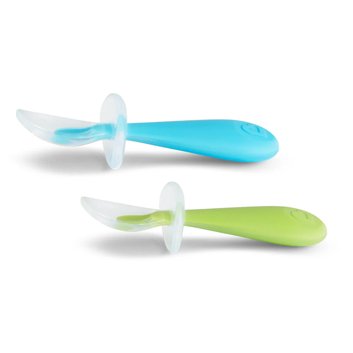 Munchkin Gentle Scoop 2pk Silicone Training Spoons (Blue/Green)