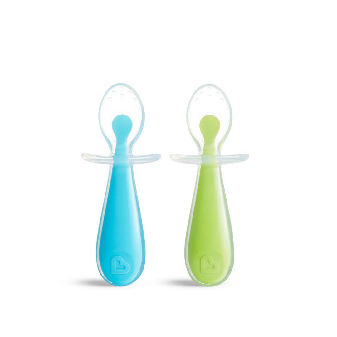 Munchkin Gentle Scoop 2pk Silicone Training Spoons (Blue/Green)