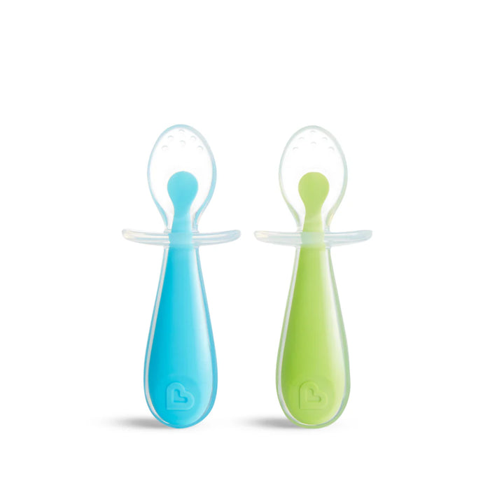 Munchkin Gentle Scoop 2pk Silicone Training Spoons (Blue/Green)