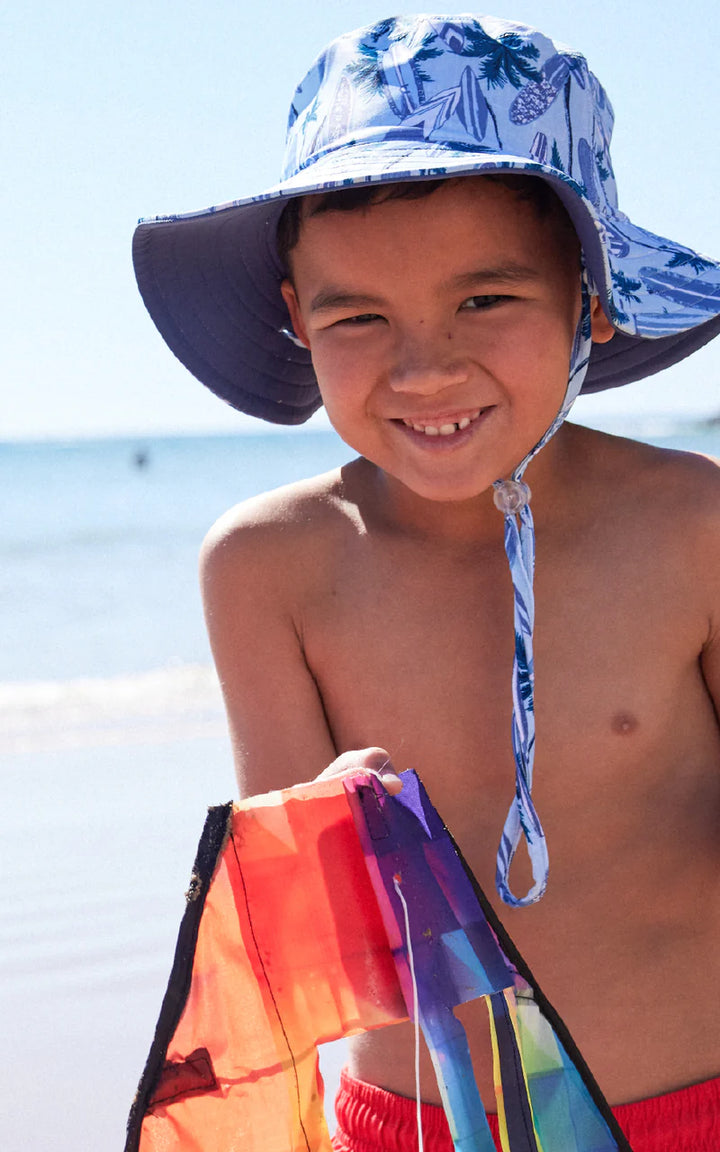 Kooringal Kids Boys Wide Brim Wave Break - Blue