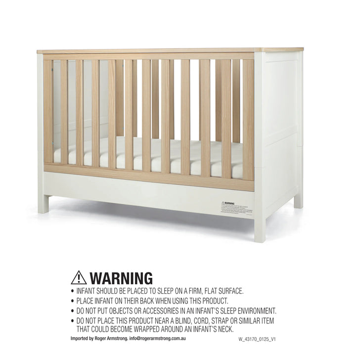 Mamas & Papas Harwell Cot Bed - White/Natural