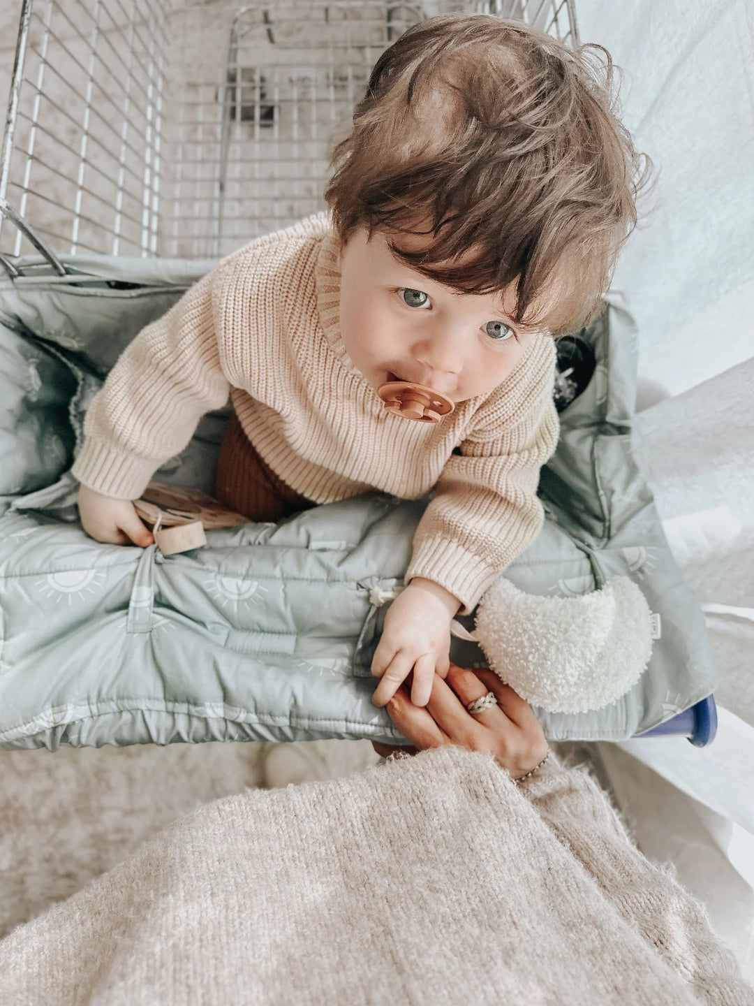 Bambella Designs Universal Padded Trolley Liner | Sage Sunshine