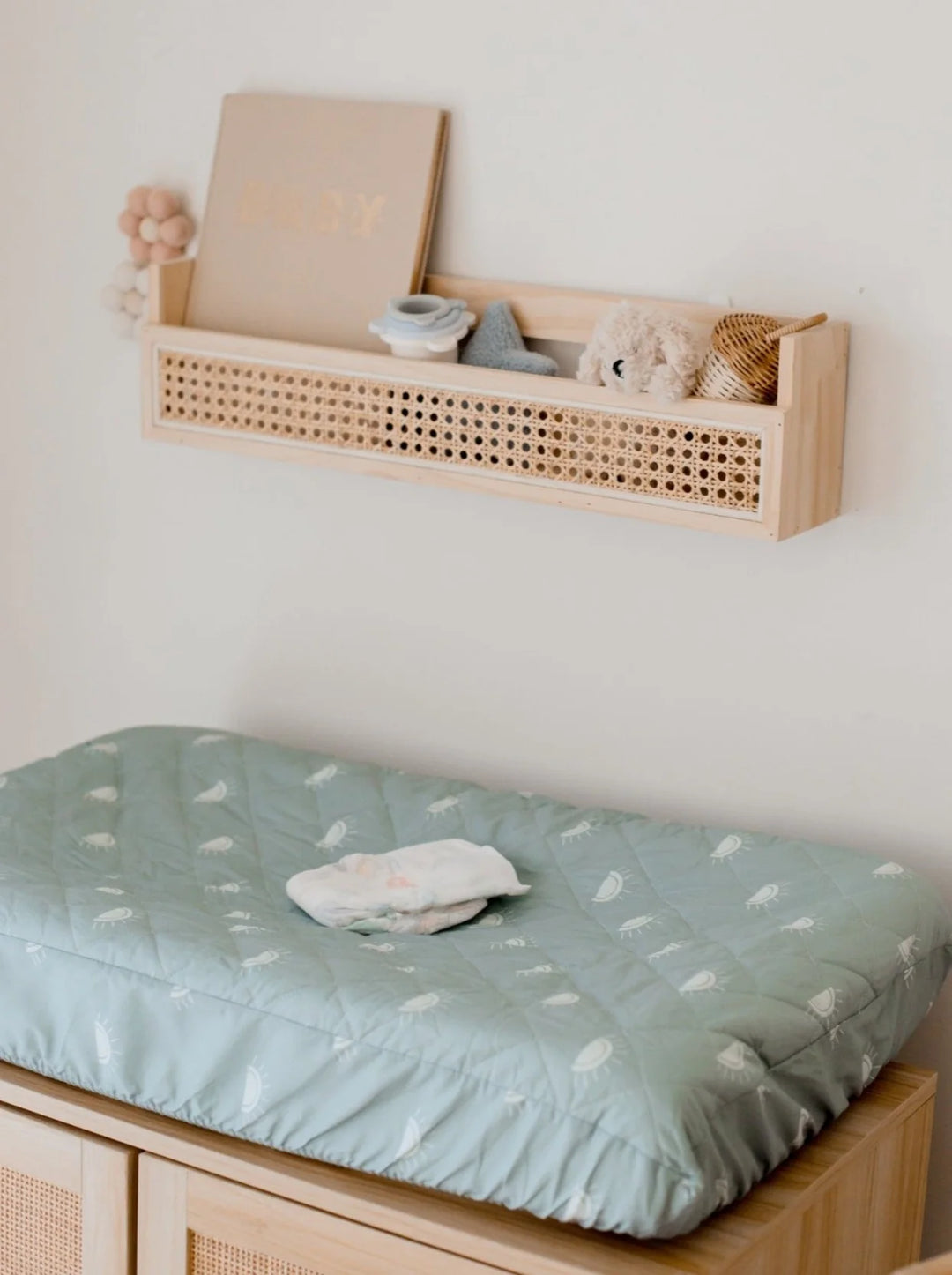 Bambella Designs Co-Sleeper Fitted Waterproof Sheet | Sage Sunshine