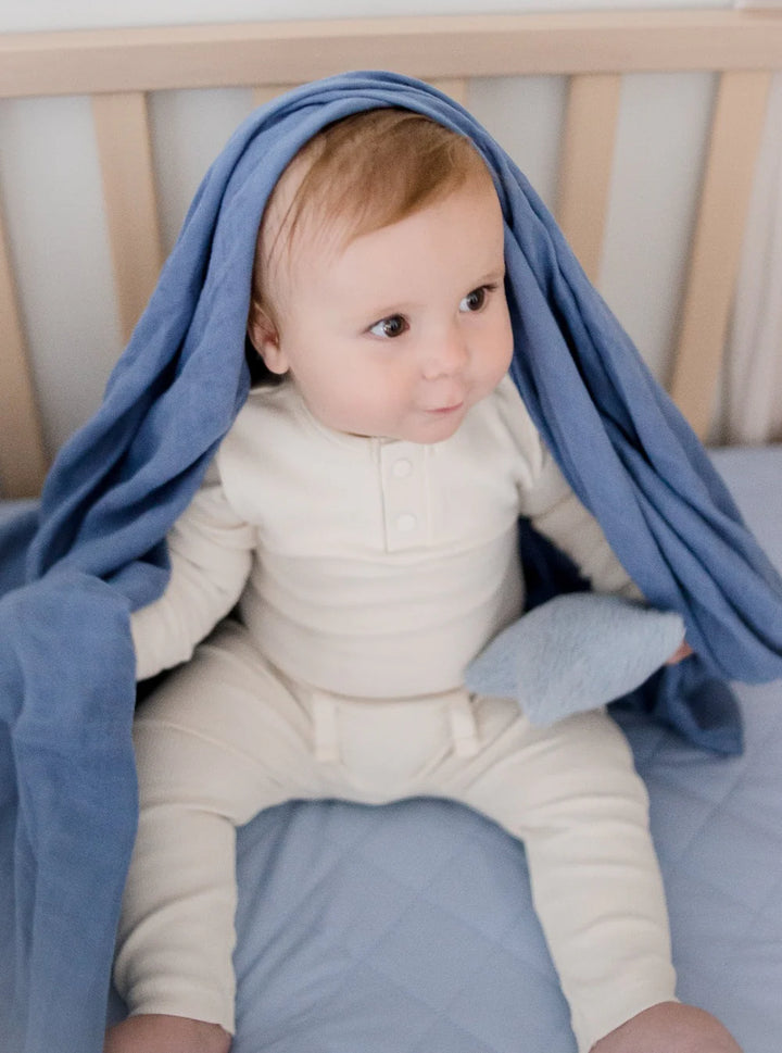 Bambella Designs Bamboo Cotton Muslin Swaddle | Storm