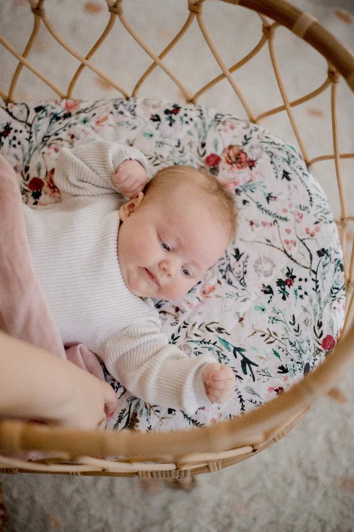 Bambella Designs Waterproof Bassinet Sheet/Change Mat Cover | Wildflowers