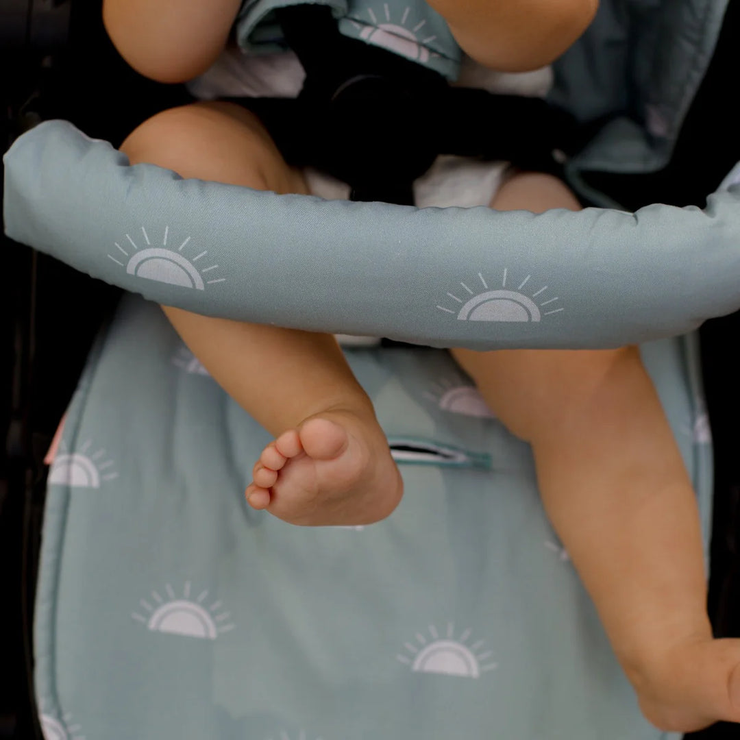Bambella Designs Pram Bar Cover |  Sage Sunshine