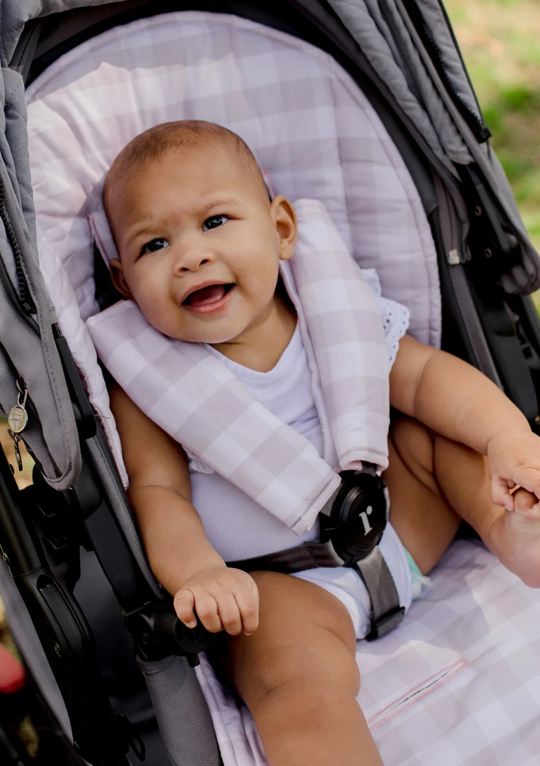 Bambella Designs Universal Pram Liner | Blush Gingham