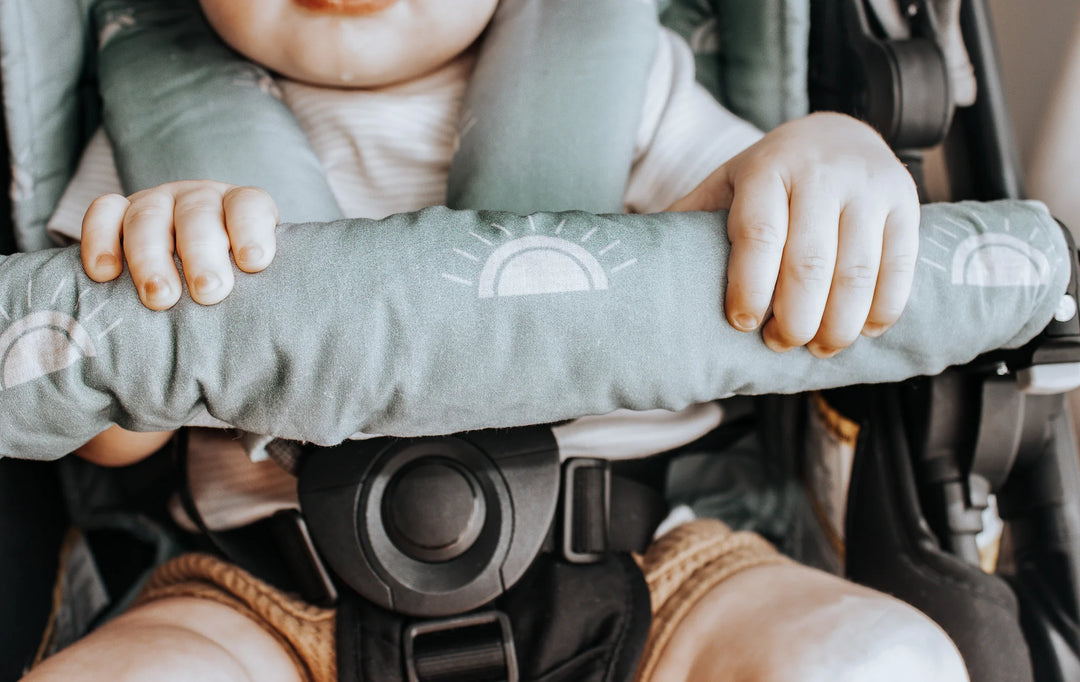 Bambella Designs Pram Bar Cover |  Sage Sunshine