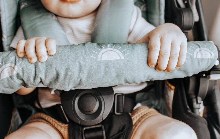 Bambella Designs Pram Bar Cover |  Sage Sunshine