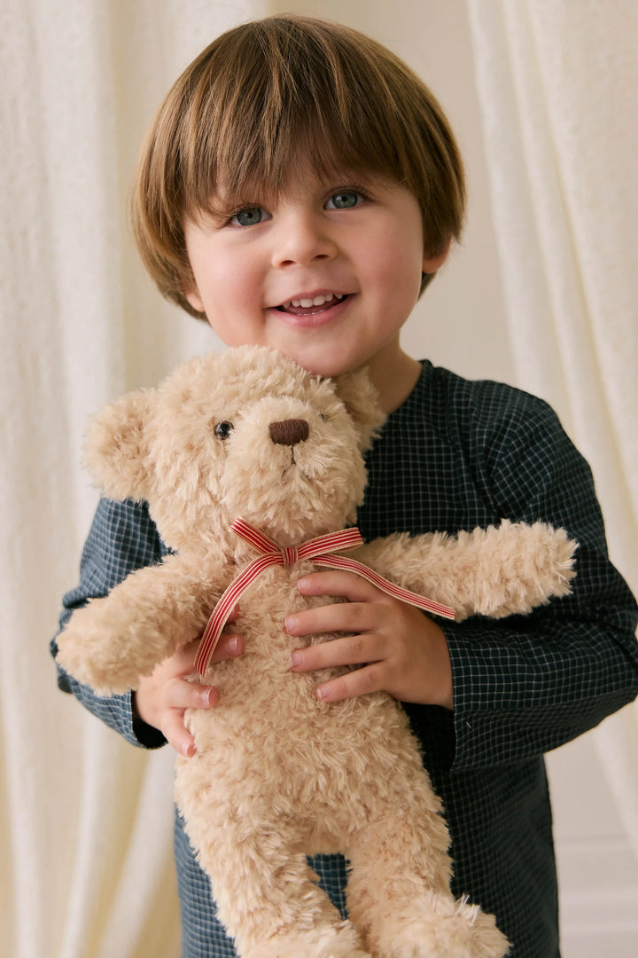 Snuggle Bunnies Arthur the Bear with Red Stripe Bow