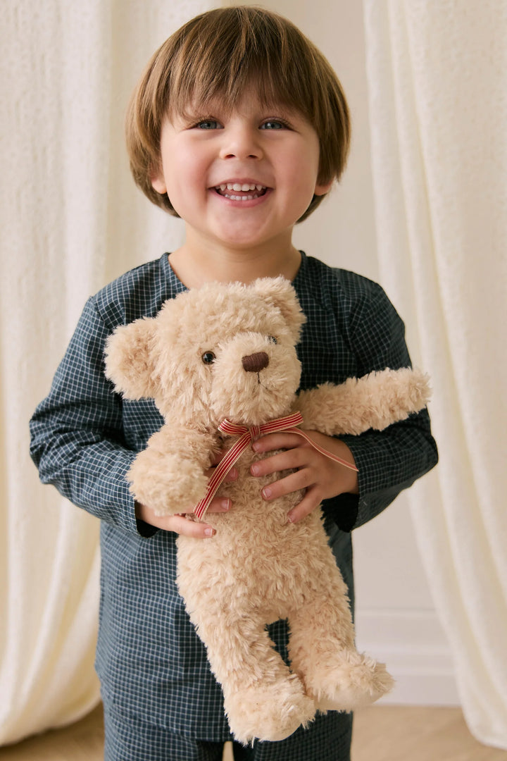 Snuggle Bunnies Arthur the Bear with Red Stripe Bow