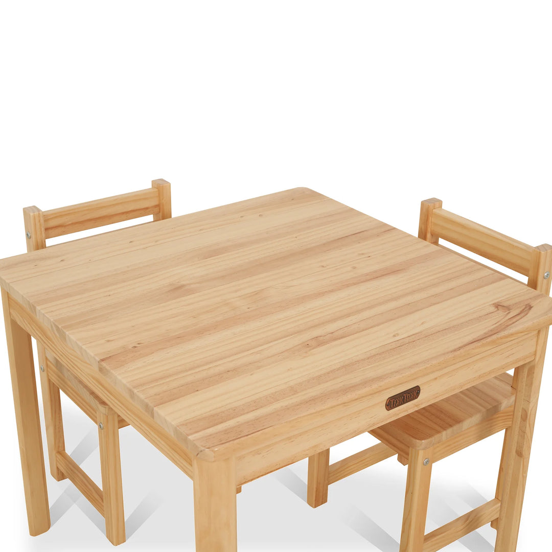 TikkTokk Little Boss Table & Chairs Set Square - Natural