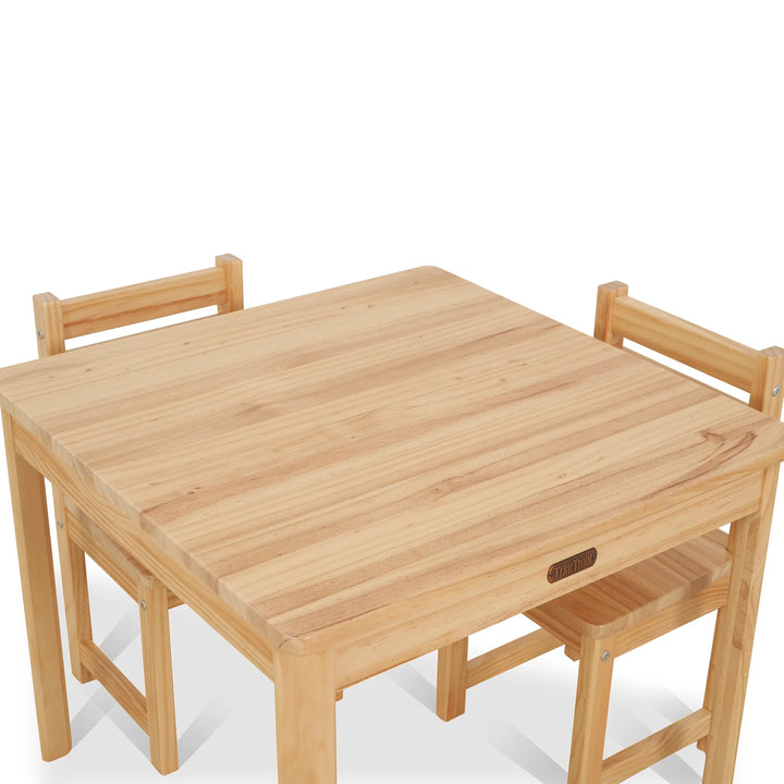 TikkTokk Little Boss Table & Chairs Set Square - Natural