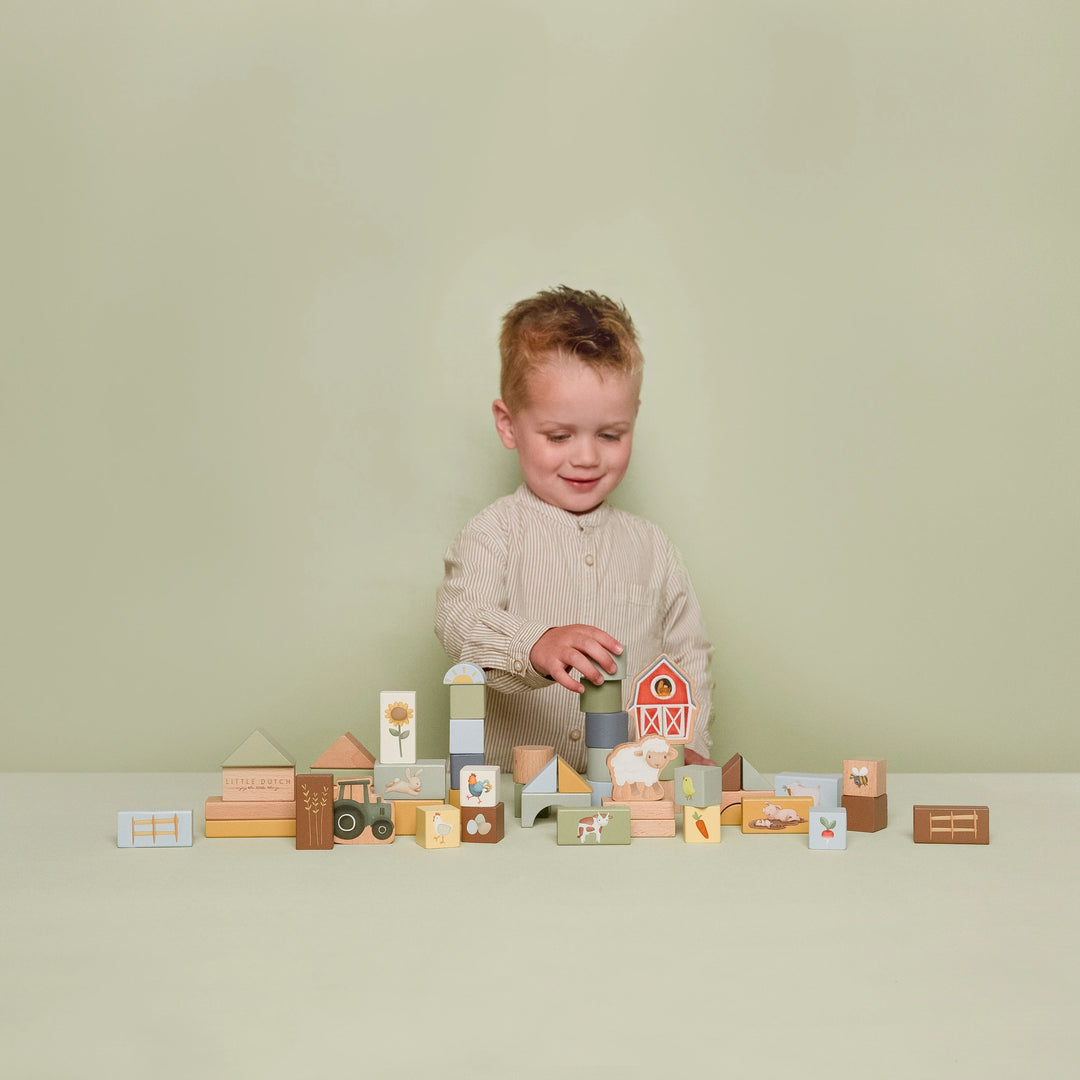 Little Dutch Wooden Building Block Set - Little Farm