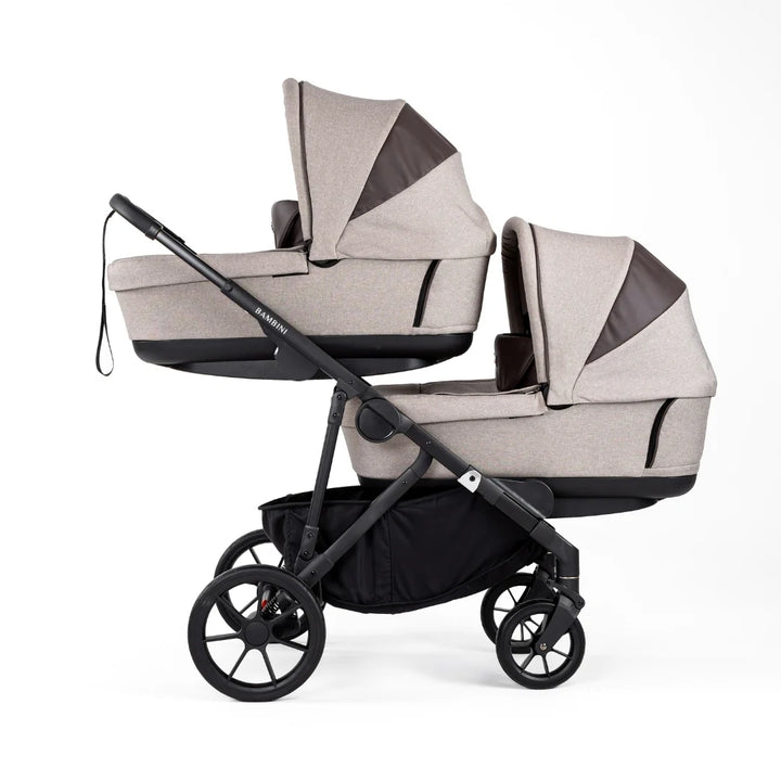 Bambini LISBON Single-to-Double Pram - SOFIA Mocha Twin Bundle