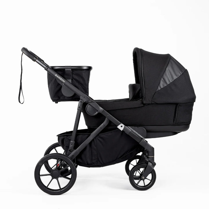 Bambini LISBON Single-to-Double Pram NOAH Black/Black Standard Bundle with Basinett and lower adaptors