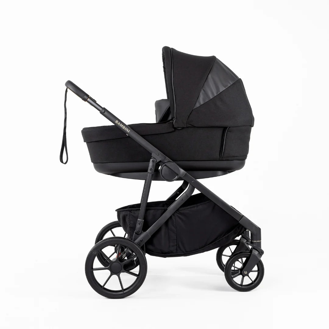 Bambini LISBON Single-to-Double Pram NOAH Black/Black Standard Bundle with Basinett and lower adaptors