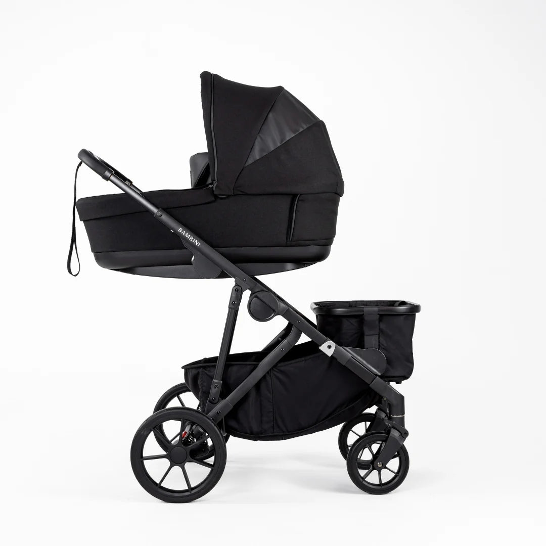Bambini LISBON Single-to-Double Pram NOAH Black/Black Standard Bundle with Basinett and lower adaptors