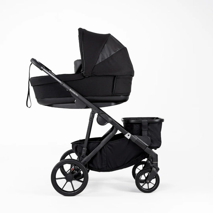 Bambini LISBON Single-to-Double Pram NOAH Black/Black Standard Bundle with Basinett and lower adaptors