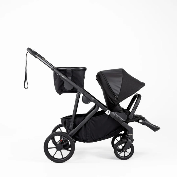 Bambini LISBON Single-to-Double Pram NOAH Black/Black Standard Bundle with Basinett and lower adaptors