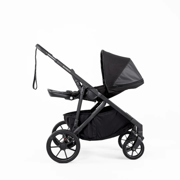 Bambini LISBON Single-to-Double Pram NOAH Black/Black Standard Bundle with Basinett and lower adaptors