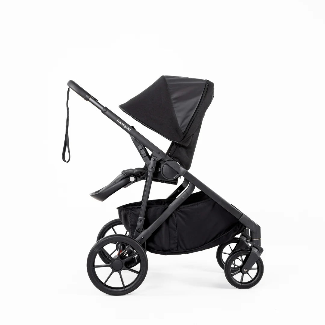 Bambini LISBON Single-to-Double Pram NOAH Black/Black Standard Bundle with Basinett and lower adaptors