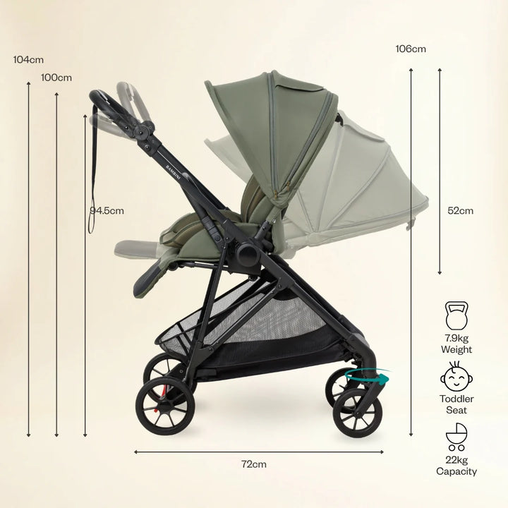 Bambini London Compact Stroller - FERN Green