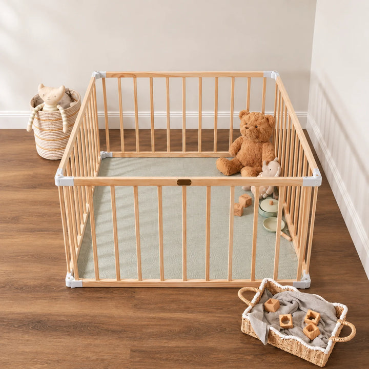 TikkTokk Little Boss Square Playpen - Natural