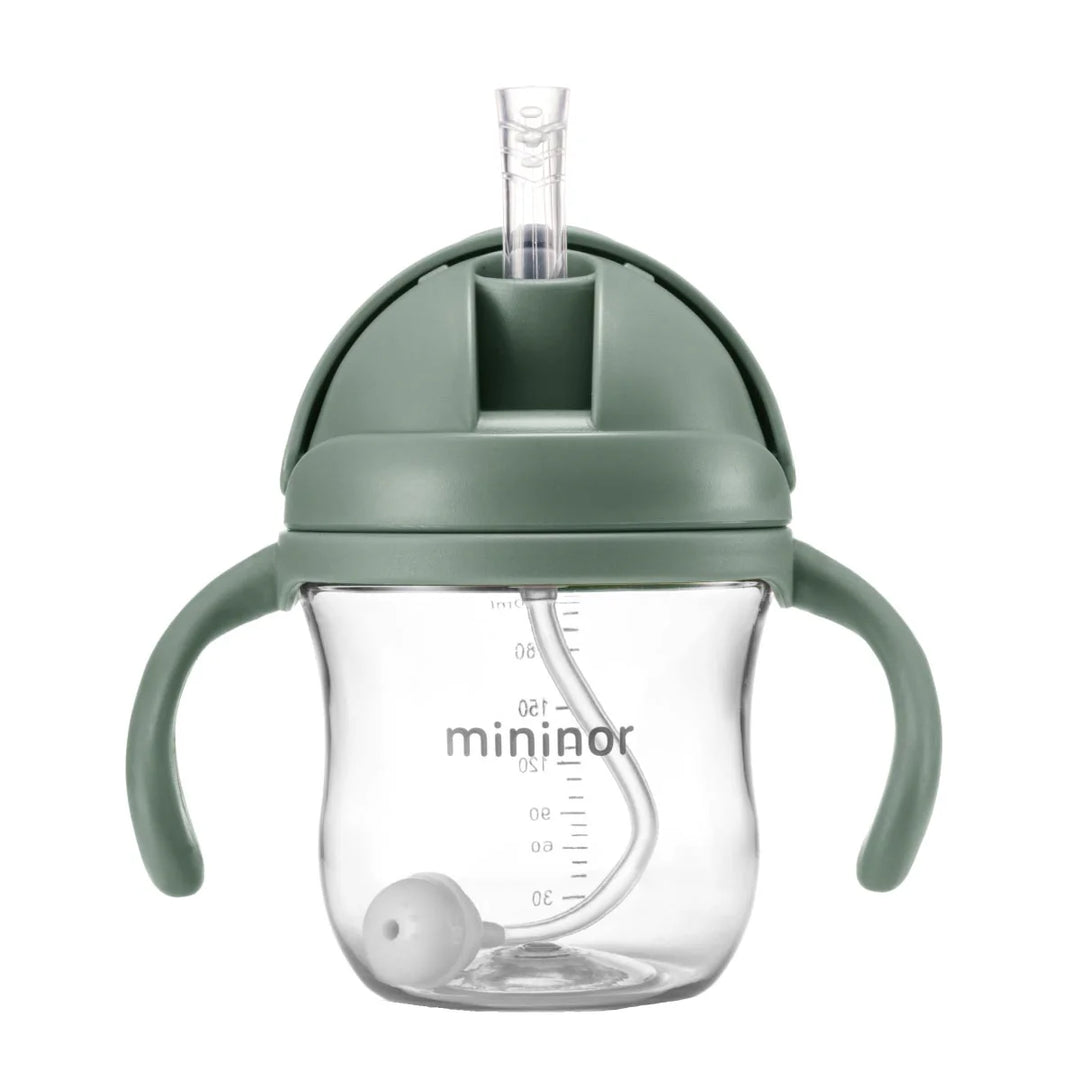 Mininor Straw Bottle Tritan 220ml - WILLOW GREEN