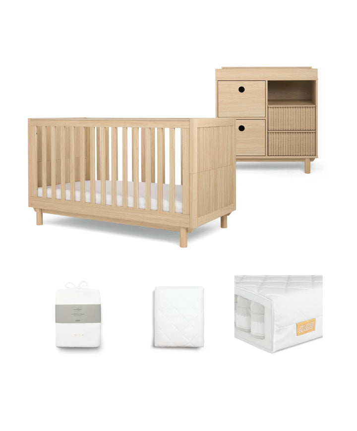 Mamas & Papas Oska Cotbed & Dresser Bundle (5 Pieces) - Oak
