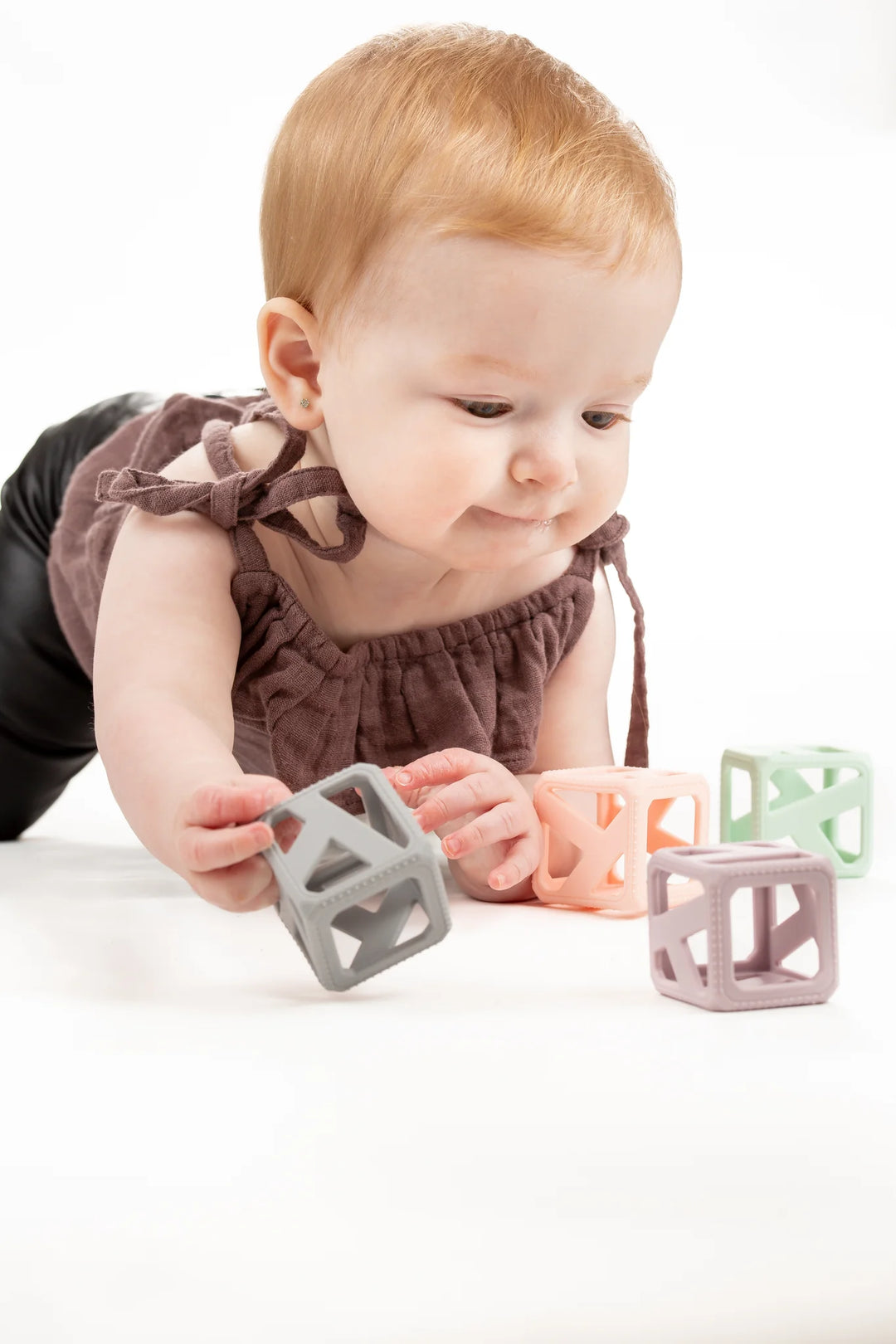 Malarkey Kids Stack N Chew 4 PK Mini Cubes - Pastels