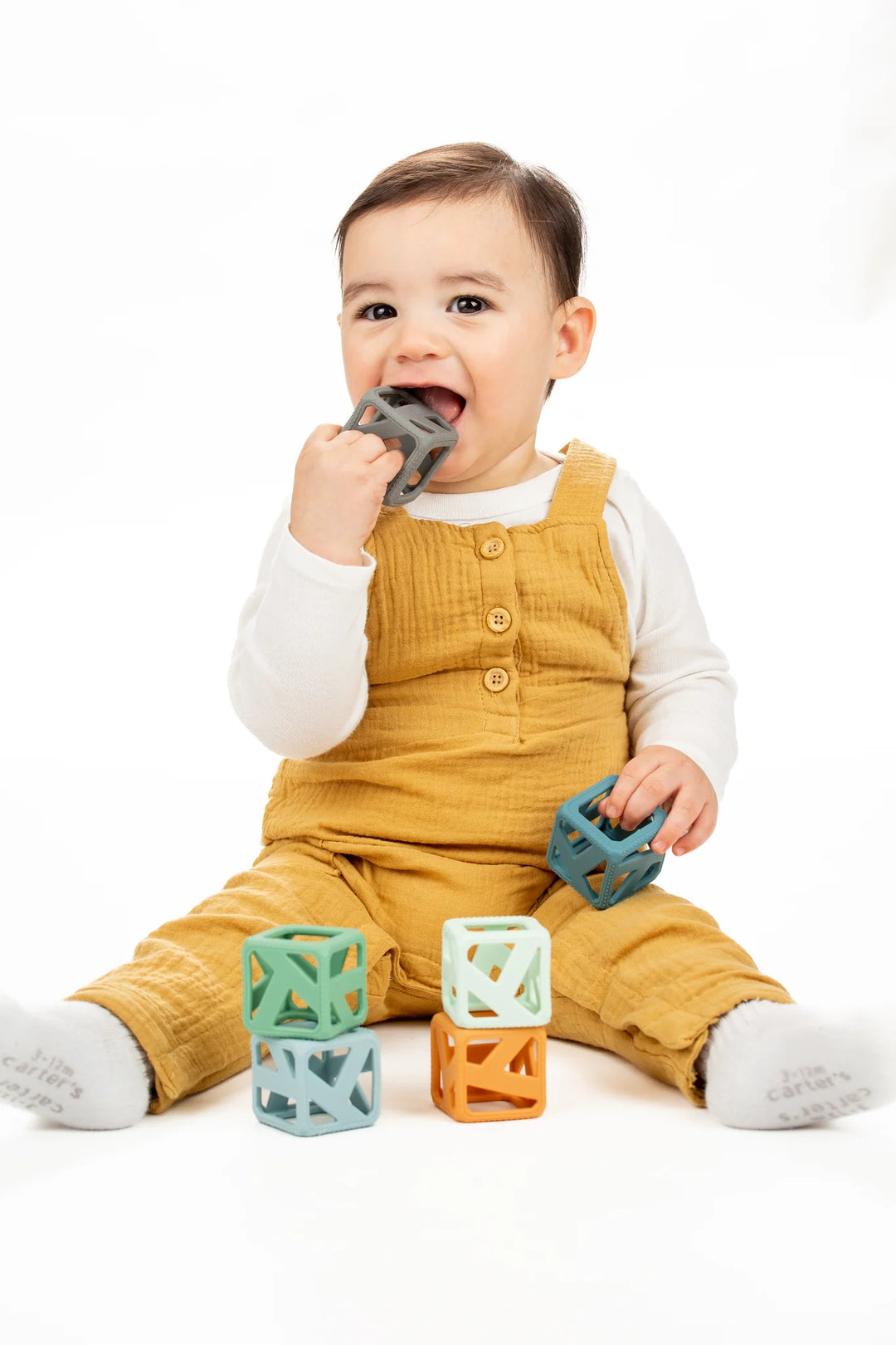 Malarkey Kids Stack N Chew 4 PK Mini Cubes - Earth