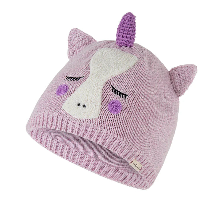 Millymook BABY GIRLS BEANIE UNICORN - LIGHT LILAC