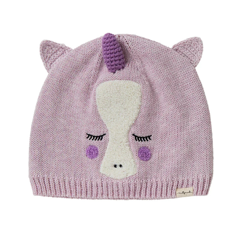 Millymook BABY GIRLS BEANIE UNICORN - LIGHT LILAC